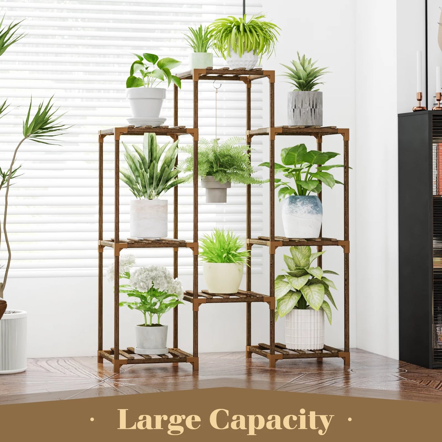 Plant Stand Outdoor Hanging Plant Shelf Indoor Tall Corner Plant Holder Ladder Plant Decor for Multiple Plants