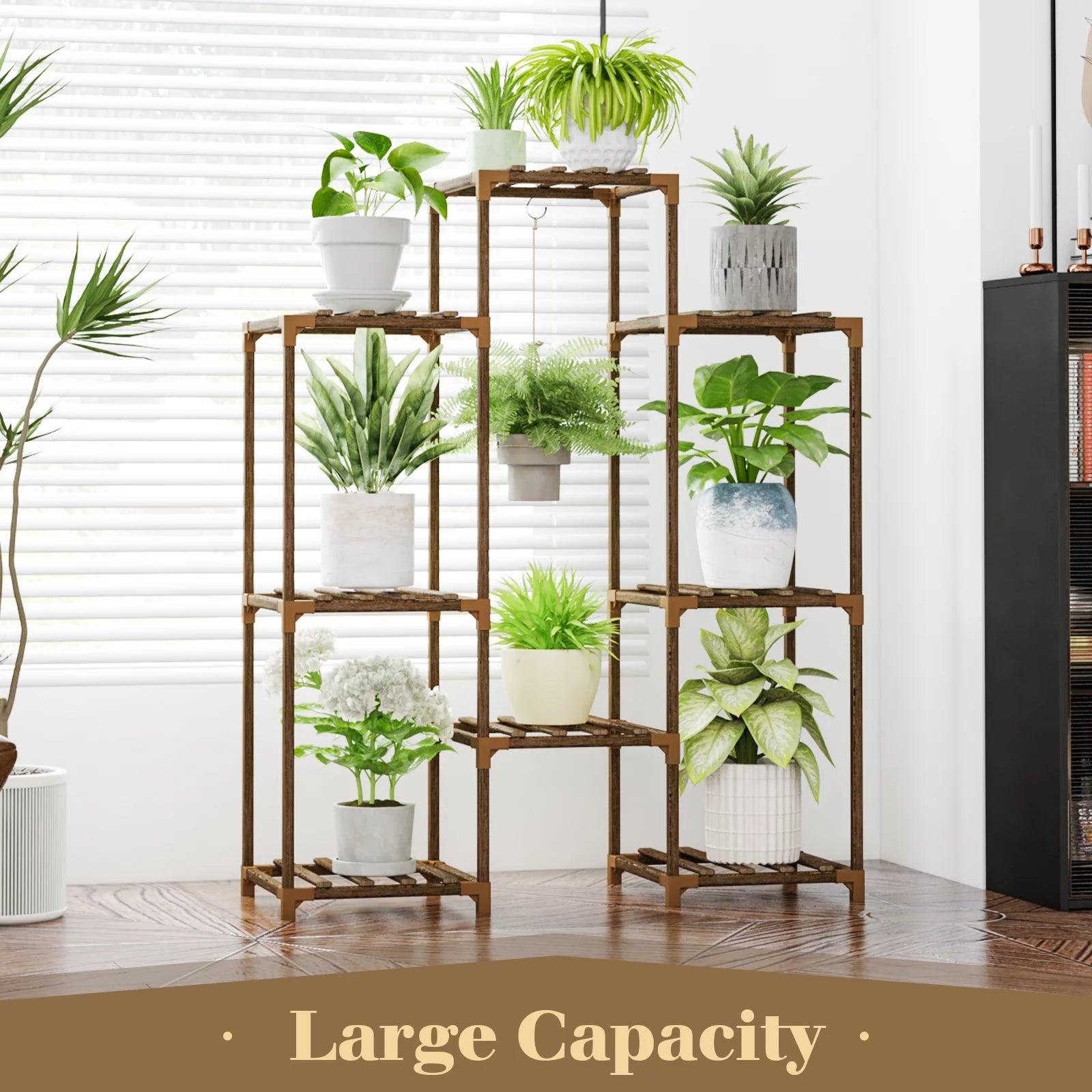 Plant Stand Outdoor Hanging Plant Shelf Indoor Tall Corner Plant Holder Ladder Plant Decor for Multiple Plants